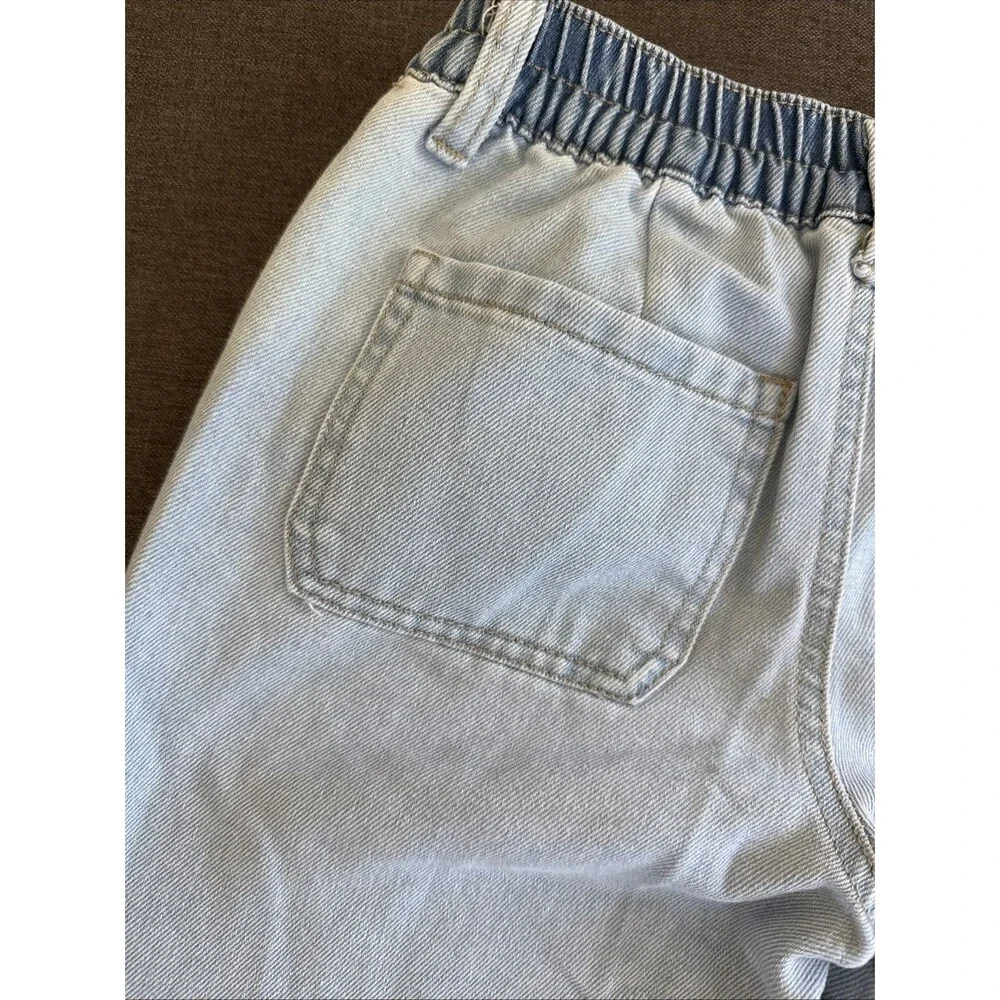 Justice | Girls Size 10 Light Wash Cargo Wide Leg Denim Jeans Soft Comfy